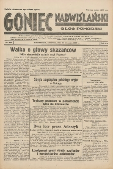 Goniec Nadwiślański: Głos Pomorski: Niezależne pismo poranne, poświęcone sprawom stanu średniego 1932.08.25 R.8 Nr194