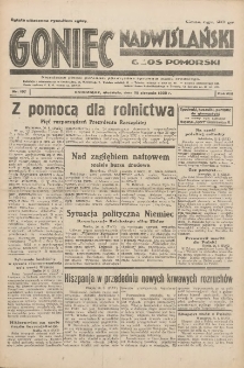 Goniec Nadwiślański: Głos Pomorski: Niezależne pismo poranne, poświęcone sprawom stanu średniego 1932.08.28 R.8 Nr197