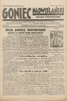 Goniec Nadwiślański: Głos Pomorski: Niezależne pismo poranne, poświęcone sprawom stanu średniego 1932.08.31 R.8 Nr199