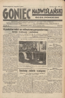 Goniec Nadwiślański: Głos Pomorski: Niezależne pismo poranne, poświęcone sprawom stanu średniego 1932.09.08 R.8 Nr207