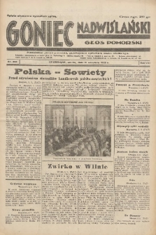 Goniec Nadwiślański: Głos Pomorski: Niezależne pismo poranne, poświęcone sprawom stanu średniego 1932.09.10 R.8 Nr208