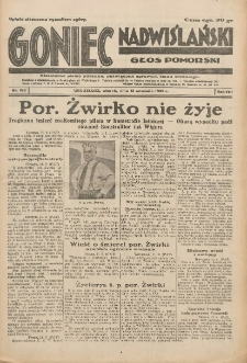 Goniec Nadwiślański: Głos Pomorski: Niezależne pismo poranne, poświęcone sprawom stanu średniego 1932.09.13 R.8 Nr210
