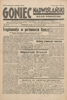Goniec Nadwiślański: Głos Pomorski: Niezależne pismo poranne, poświęcone sprawom stanu średniego 1932.09.14 R.8 Nr211