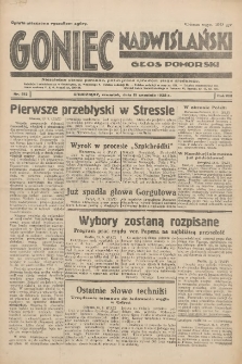 Goniec Nadwiślański: Głos Pomorski: Niezależne pismo poranne, poświęcone sprawom stanu średniego 1932.09.15 R.8 Nr212