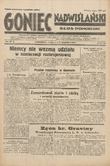 Goniec Nadwiślański: Głos Pomorski: Niezależne pismo poranne, poświęcone sprawom stanu średniego 1932.09.21 R.8 Nr217