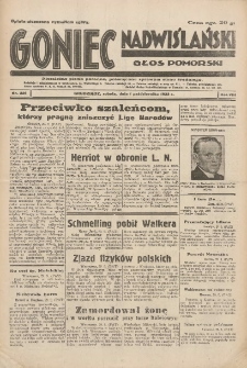 Goniec Nadwiślański: Głos Pomorski: Niezależne pismo poranne, poświęcone sprawom stanu średniego 1932.10.01 R.8 Nr226