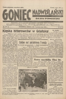 Goniec Nadwiślański: Głos Pomorski: Niezależne pismo poranne, poświęcone sprawom stanu średniego 1932.10.02 R.8 Nr227