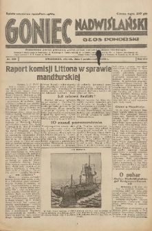 Goniec Nadwiślański: Głos Pomorski: Niezależne pismo poranne, poświęcone sprawom stanu średniego 1932.10.04 R.8 Nr228