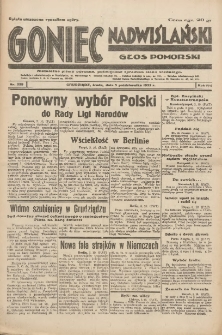 Goniec Nadwiślański: Głos Pomorski: Niezależne pismo poranne, poświęcone sprawom stanu średniego 1932.10.05 R.8 Nr229