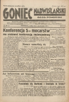 Goniec Nadwiślański: Głos Pomorski: Niezależne pismo poranne, poświęcone sprawom stanu średniego 1932.10.07 R.8 Nr231