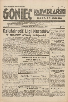 Goniec Nadwiślański: Głos Pomorski: Niezależne pismo poranne, poświęcone sprawom stanu średniego 1932.10.08 R.8 Nr232