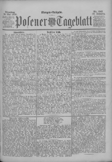 Posener Tageblatt 1899.05.30 Jg.38 Nr247