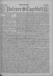 Posener Tageblatt 1899.06.22 Jg.38 Nr288