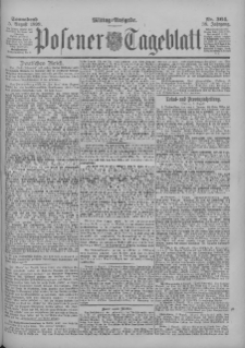 Posener Tageblatt 1899.08.05 Jg.38 Nr364