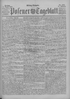Posener Tageblatt 1899.08.11 Jg.38 Nr374