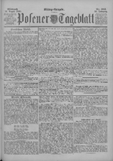 Posener Tageblatt 1899.08.16 Jg.38 Nr382