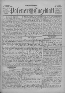Posener Tageblatt 1899.08.27 Jg.38 Nr401