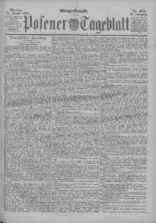 Posener Tageblatt 1899.08.28 Jg.38 Nr402