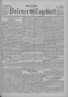 Posener Tageblatt 1899.08.30 Jg.38 Nr406