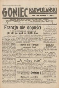 Goniec Nadwiślański: Głos Pomorski: Niezależne pismo poranne, poświęcone sprawom stanu średniego 1932.10.09 R.8 Nr233