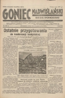 Goniec Nadwiślański: Głos Pomorski: Niezależne pismo poranne, poświęcone sprawom stanu średniego 1932.10.12 R.8 Nr235