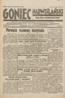 Goniec Nadwiślański: Głos Pomorski: Niezależne pismo poranne, poświęcone sprawom stanu średniego 1932.10.15 R.8 Nr238
