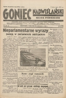 Goniec Nadwiślański: Głos Pomorski: Niezależne pismo poranne, poświęcone sprawom stanu średniego 1932.10.22 R.8 Nr244
