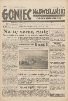 Goniec Nadwiślański: Głos Pomorski: Niezależne pismo poranne, poświęcone sprawom stanu średniego 1932.10.23 R.8 Nr245