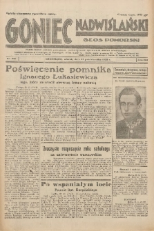 Goniec Nadwiślański: Głos Pomorski: Niezależne pismo poranne, poświęcone sprawom stanu średniego 1932.10.25 R.8 Nr246