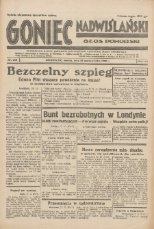 Goniec Nadwiślański: Głos Pomorski: Niezależne pismo poranne, poświęcone sprawom stanu średniego 1932.10.29 R.8 Nr250