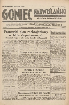 Goniec Nadwiślański: Głos Pomorski: Niezależne pismo poranne, poświęcone sprawom stanu średniego 1932.10.30 R.8 Nr251