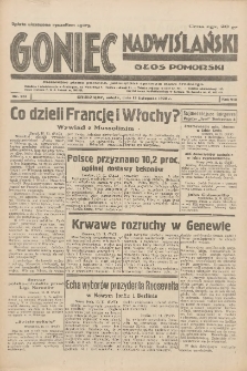 Goniec Nadwiślański: Głos Pomorski: Niezależne pismo poranne, poświęcone sprawom stanu średniego 1932.11.12 R.8 Nr261