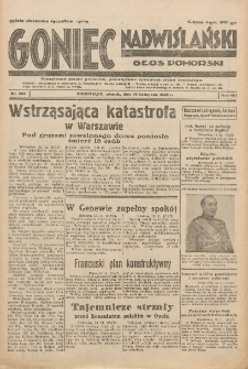 Goniec Nadwiślański: Głos Pomorski: Niezależne pismo poranne, poświęcone sprawom stanu średniego 1932.11.15 R.8 Nr263