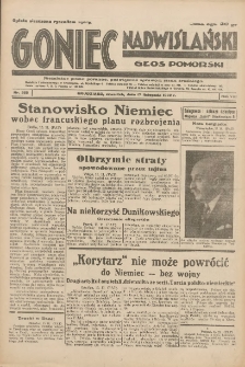 Goniec Nadwiślański: Głos Pomorski: Niezależne pismo poranne, poświęcone sprawom stanu średniego 1932.11.17 R.8 Nr265