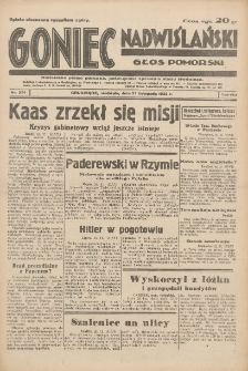 Goniec Nadwiślański: Głos Pomorski: Niezależne pismo poranne, poświęcone sprawom stanu średniego 1932.11.27 R.8 Nr274