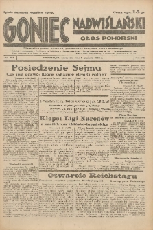 Goniec Nadwiślański: Głos Pomorski: Niezależne pismo poranne, poświęcone sprawom stanu średniego 1932.12.08 R.8 Nr283