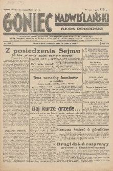 Goniec Nadwiślański: Głos Pomorski: Niezależne pismo poranne, poświęcone sprawom stanu średniego 1932.12.15 R.8 Nr288