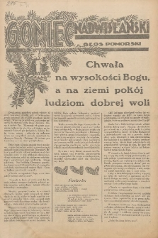 Goniec Nadwiślański: Głos Pomorski: Niezależne pismo poranne, poświęcone sprawom stanu średniego 1932.12.25 R.8 Nr297