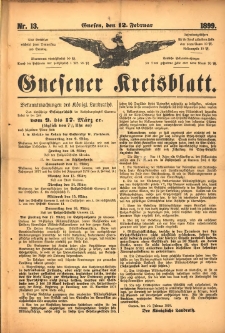 Gnesener Kreisblatt. 1899.02.12 Nr13