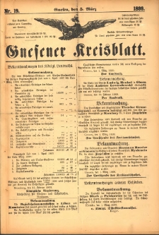 Gnesener Kreisblatt. 1899.03.05 Nr19