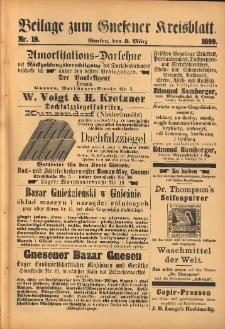 Beilage zum Gnesener Kreisblatt. 1899.03.05 Nr19