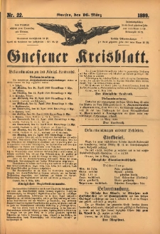 Gnesener Kreisblatt. 1899.03.16 Nr22