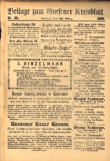 Beilage zum Gnesener Kreisblatt. 1899.03.26 Nr25
