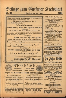 Beilage zum Gnesener Kreisblatt. 1899.05.14 Nr39