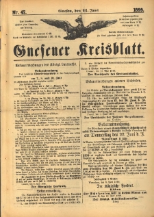 Gnesener Kreisblatt. 1899.06.11 Nr47