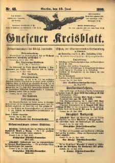 Gnesener Kreisblatt. 1899.06.15 Nr48