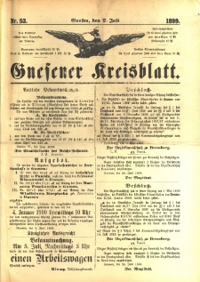 Gnesener Kreisblatt. 1899.07.02 Nr53