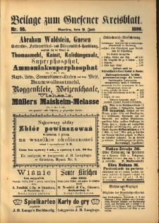 Beilage zum Gnesener Kreisblatt. 1899.07.09 Nr55