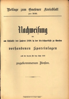 Beilage zum Gnesener Kreisblatt pro 1899