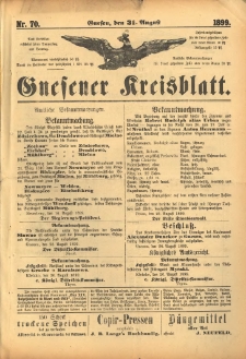 Gnesener Kreisblatt. 1899.08.31 Nr70